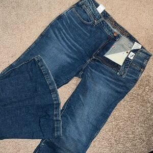 NWT 14 32 X 34 FREE PEOPLE WRANGLER RETRO WANDERER SUPER FLARE JEANS FES…